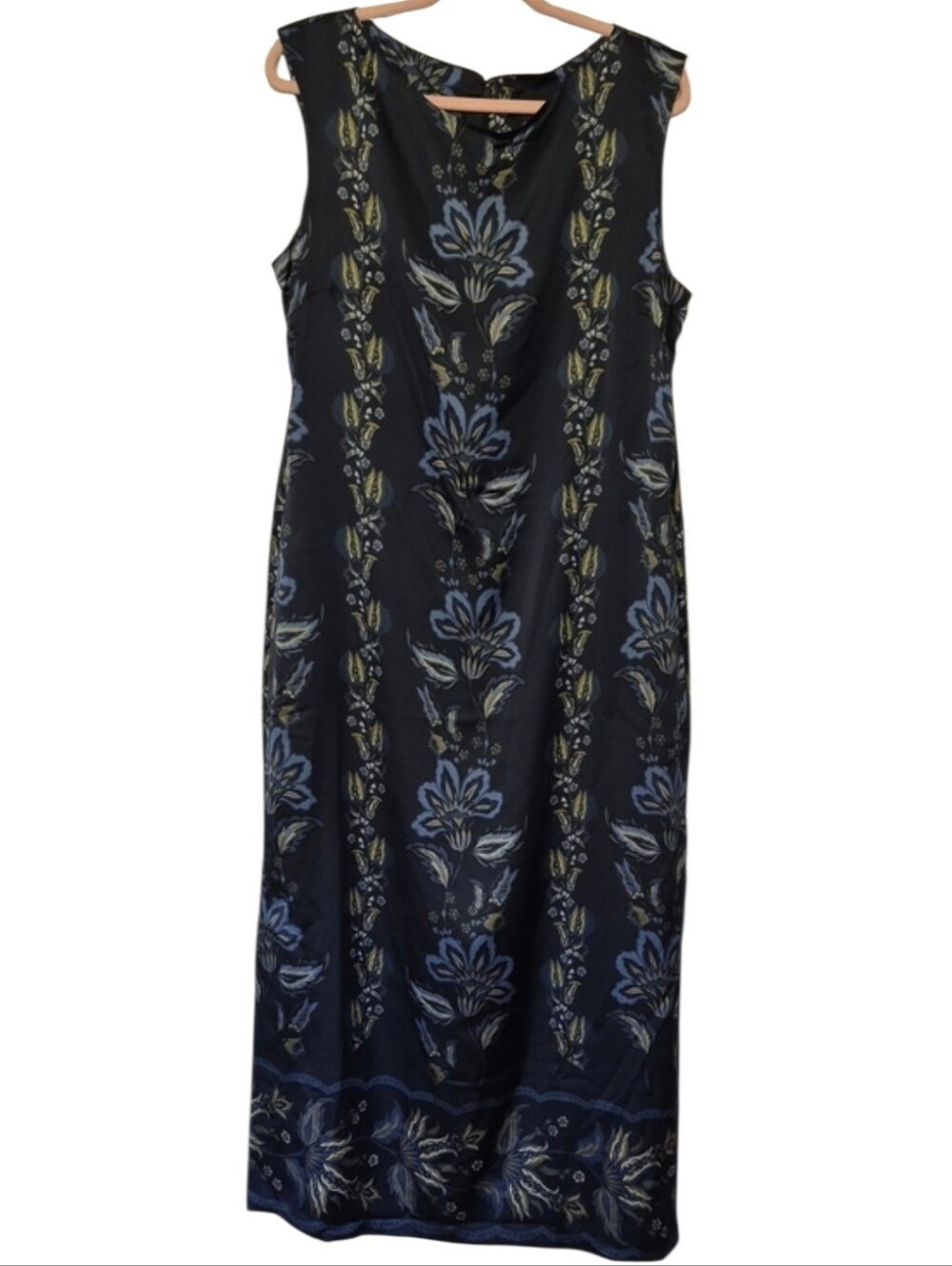 Alex Marie Autumn Blues Floral Sleeveless Maxi Dress Size 12 NWT
